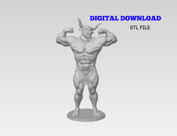 3D Printable Statue of the Mighty Minotaur from Greek Mythology // STL FILE // MM92