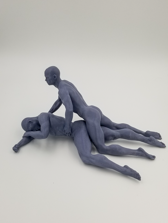 Alex & Chris Joined Together in an Expression of Intimacy // Solid 3D Printed Statue // MM69
