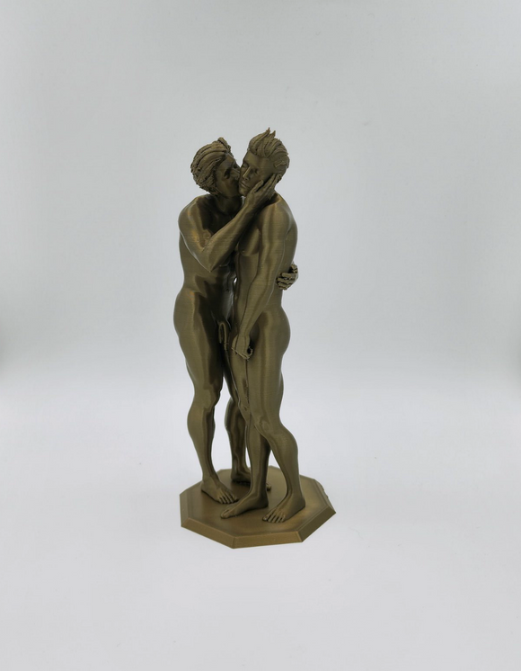 Affectionate Kiss Between Mason & Carter // Solid 3D Printed Statue // MM99