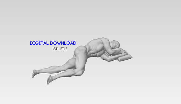 3D Printable Statue of a Sleeping Nude Man // STL FILE // MM24