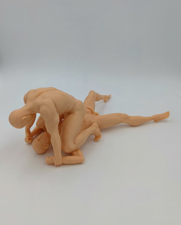 Patrick and Tanner Wrestling in their Birthday Suits // Solid 3D Printed Statue // MM81