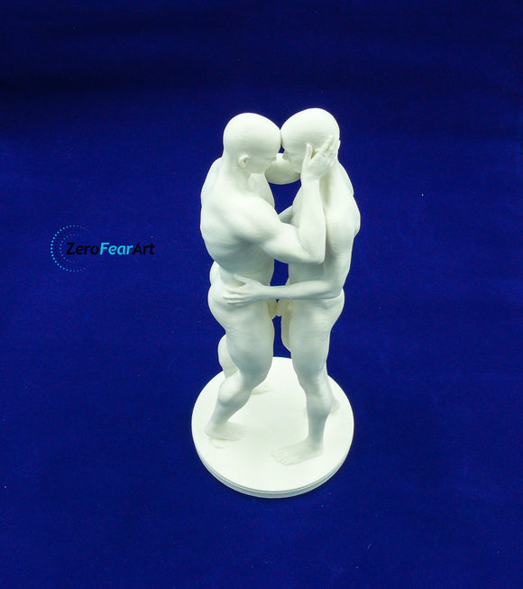 Two Muscular Nude Men Showing Affection // 8.5 Inches // 3D Printed // MM40