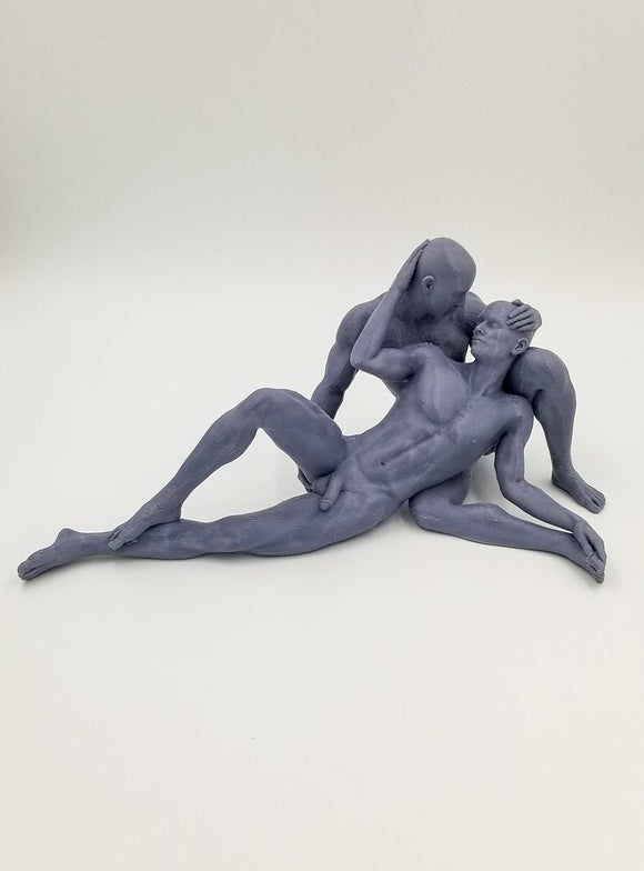 Two Nude Men Laying Together in Lovers Embrace // Solid 3D Printed // MM41v2