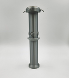 a metal cylinder with a handle on a white background