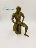 3D Printable Statue of a Nude Man Casually Sitting on a Block // STL FILE // MM11