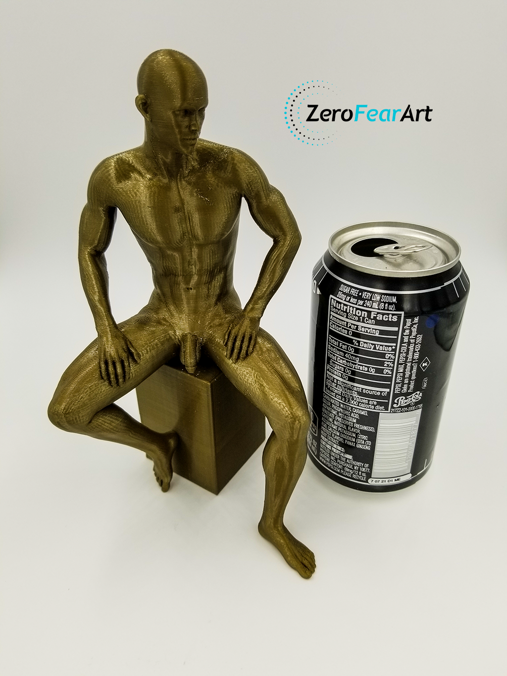 3D Printable Statue of a Nude Man Casually Sitting on a Block // STL F –  ZeroFearArt