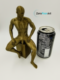 3D Printable Statue of a Nude Man Casually Sitting on a Block // STL FILE // MM11