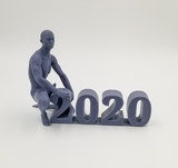 3D Printable Commemorative Screw 2020 Figure - Young Man Mounting 2020 // STL FILE // MM70