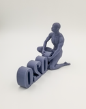 3D Printable Commemorative Screw 2020 Figure - Young Man Mounting 2020 // STL FILE // MM70