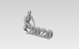 3D Printable Commemorative Screw 2020 Figure - Young Man Mounting 2020 // STL FILE // MM70