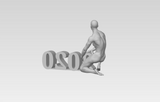 3D Printable Commemorative Screw 2020 Figure - Young Man Mounting 2020 // STL FILE // MM70