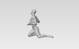 3D Printable Muscular Nude Man Kneeling with Arms Outstretched // STL FILE // MM10