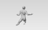 3D Printable Muscular Nude Man Kneeling with Arms Outstretched // STL FILE // MM10