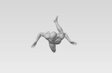 3D Printable Muscular Nude Man Kneeling with Arms Outstretched // STL FILE // MM10