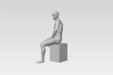 3D Printable Statue of a Nude Man Casually Sitting on a Block // STL FILE // MM11