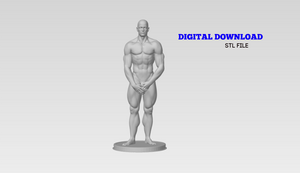 3D Printable Statue of a Standing Shy Nude Man Covering Himself // STL FILE // MM19