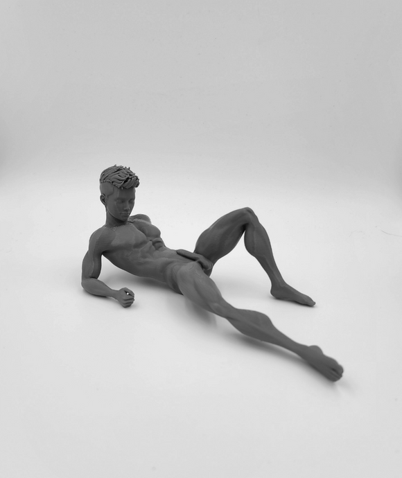 Naked Asher Resting After Dancing His Heart Out // Solid 3D Printed Statue // MM89