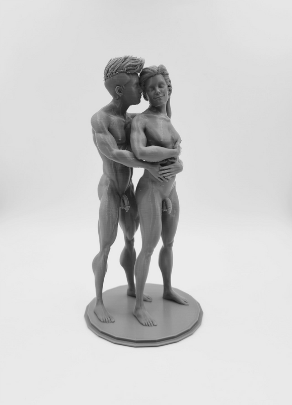 Tender Moment Between Boyfriends Asher & Braedon // Solid 3D Printed Statue // MM91