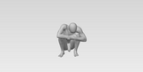 3D Printable Nude Squatting Young Male Statue // STL FILE // MM04 B