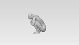 3D Printable Nude Squatting Young Male Statue // STL FILE // MM04 B