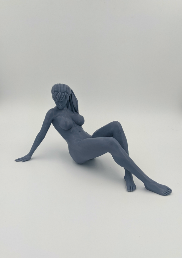NEW VERSION: Statue of a Nude Young Woman Relaxing // Solid 3D Printed Statue // (FM13)