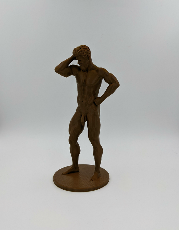 Lumberjack Garrett Pondering Where His Axe Went // Solid 3D Printed Statue // MM86