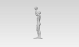 3D Printable Statue of a Nude Young Man Shooting Hoop w/ Base // STL FILE // MM12