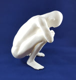 3D Printable Nude Squatting Young Male Statue // STL FILE // MM04 B