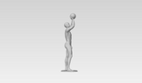 3D Printable Statue of a Nude Young Man Shooting Hoop w/ Base // STL FILE // MM12