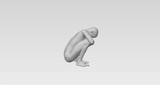 3D Printable Nude Squatting Young Male Statue // STL FILE // MM04 B