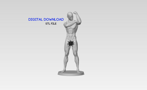 3D Printable Statue of a Nude Young Man Flexing His Muscles // STL FILE // MM17