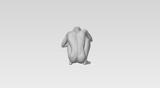 3D Printable Nude Squatting Young Male Statue // STL FILE // MM04 B