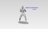 3D Printable Statue of a Muscular Nude Young Man in a Fighting Stance // STL FILE // MM39