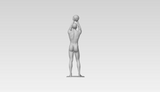 3D Printable Statue of a Nude Young Man Shooting Hoop w/ Base // STL FILE // MM12