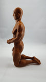 Solid 3D Printed 6" Nude Male on His Knees with Hands Clasped // MM08