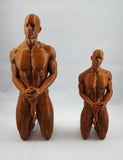 Solid 3D Printed 6" Nude Male on His Knees with Hands Clasped // MM08