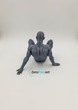 Solid 3D Printed Nude Man Relaxing on Ground (MM29)