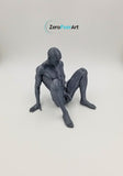 Solid 3D Printed Nude Man Relaxing on Ground (MM29)