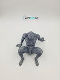 Solid 3D Printed Nude Man Relaxing on Ground (MM29)