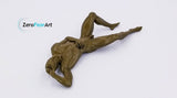 Solid 3D Printed Nude Young Man Laying on His Back (MM30)