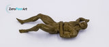 Solid 3D Printed Nude Young Man Laying on His Back (MM30)