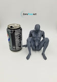 Solid 3D Printed Nude Man Relaxing on Ground (MM29)