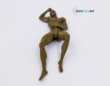 Solid 3D Printed Nude Young Man Laying on His Back (MM30)