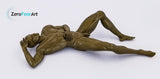 Solid 3D Printed Nude Young Man Laying on His Back (MM30)