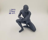 Fit Young Naked Man Taking a Knee // 6 Inches // Solid 3D Print // MM43