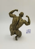 Very Muscular Naked Man Flexing While Kneeling // 6 Inches // 3D Printed // MM42