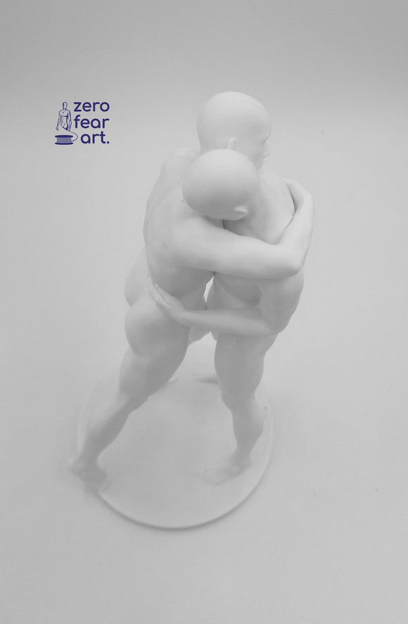 Nude Men in an Aggressive Lover's Embrace // 3D Printed // MM48