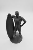 8" Nude Surfer Guy Posing with His Board // Solid 3D Printed // MM51B