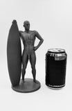 8" Nude Surfer Guy Posing with His Board // Solid 3D Printed // MM51B