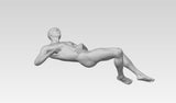 3D Printable Nude Male Figure Relaxing // STL FILE // MM02